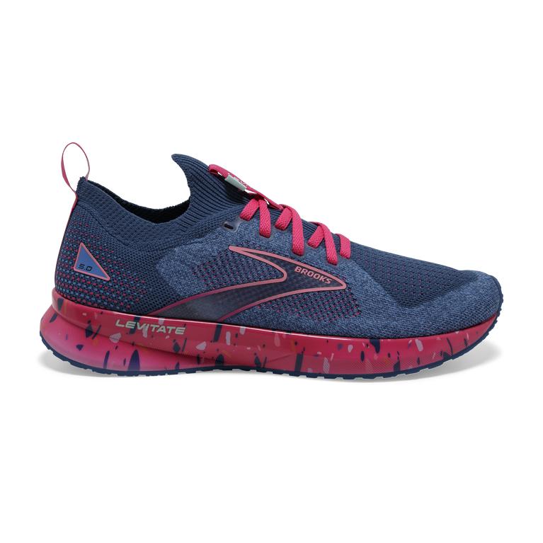 Brooks Womens Levitate Stealthfit 5 Energy Return Road Running Shoes - Blue/Beetroot/Plume (568479-R